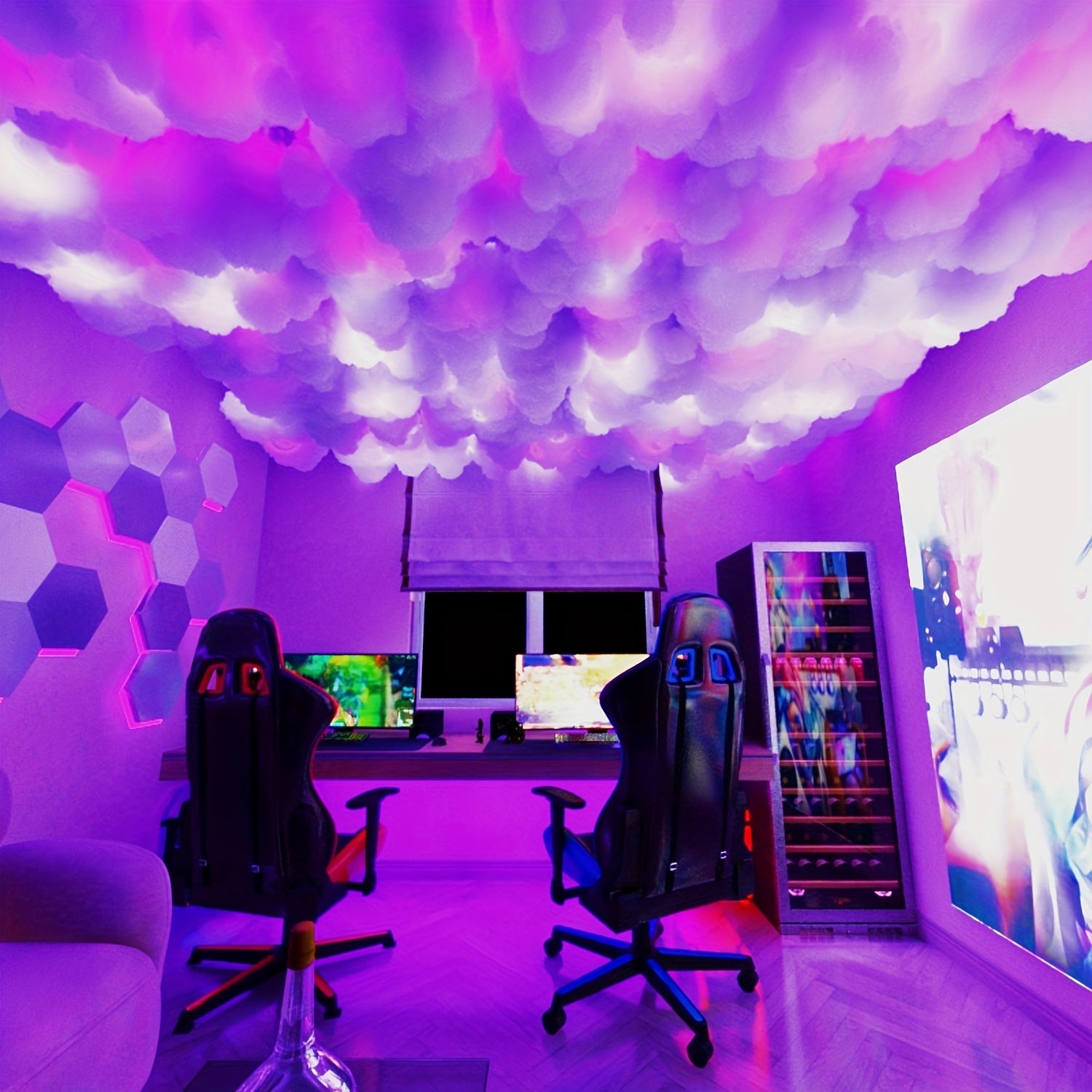 5m RGB LED Cloud Light Kit with Music Sync App Control USB Powered for Bedroom Gaming Party