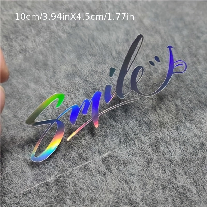 English Letter Smile Face Car Sticker Waterproof Motorcycle Body Decor