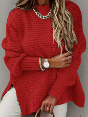 Plus Size Women's Solid Color Round Neck Sweater Long Sleeve Casual Pullover