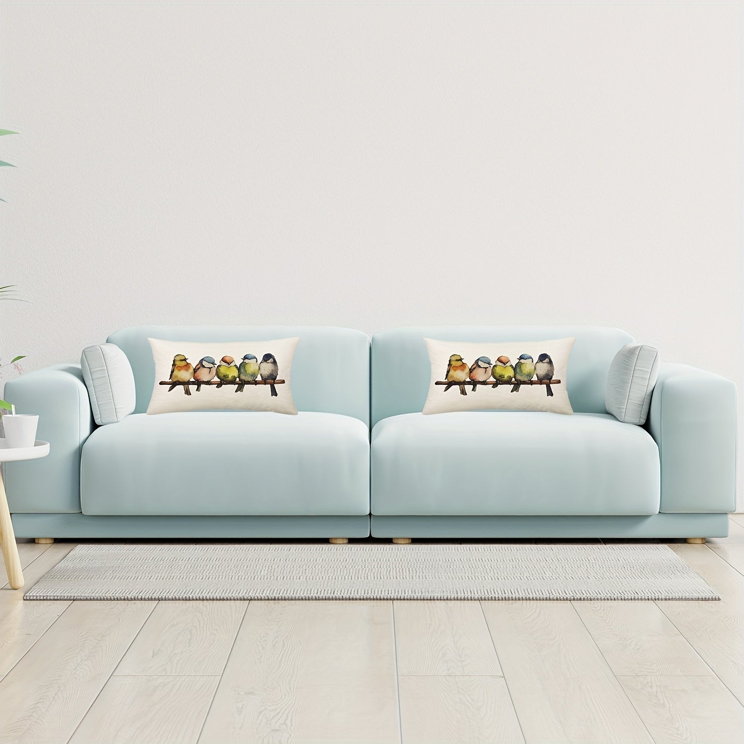 Set of 2 Bird Oil Paintings Pillow Covers 30.48cm x 50.8cm Decorative Linen