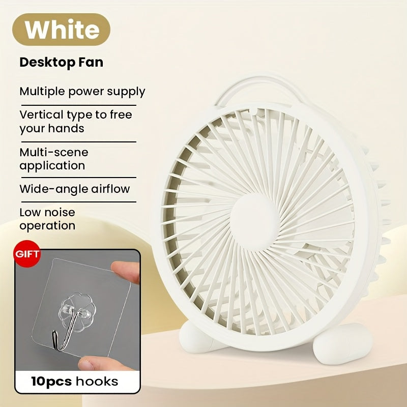 11-piece set wall hooks and portable USB desktop fan compact silent cooling for home office travel