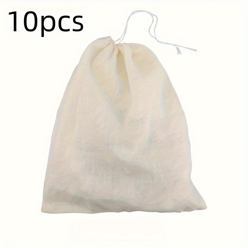 Set of 5 Reusable Nut Milk Bags with Drawstrings Fine Mesh Filters for Kitchen