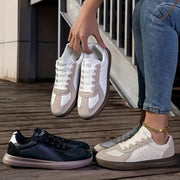 Women's Retro High-Top Sneakers Synthetic Cover Upper Casual Shoes Black/White Beige