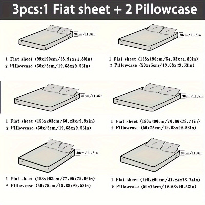 Conjunto de ropa de cama floral de 3 piezas de poliéster para todas las estaciones con fundas de almohada y colcha