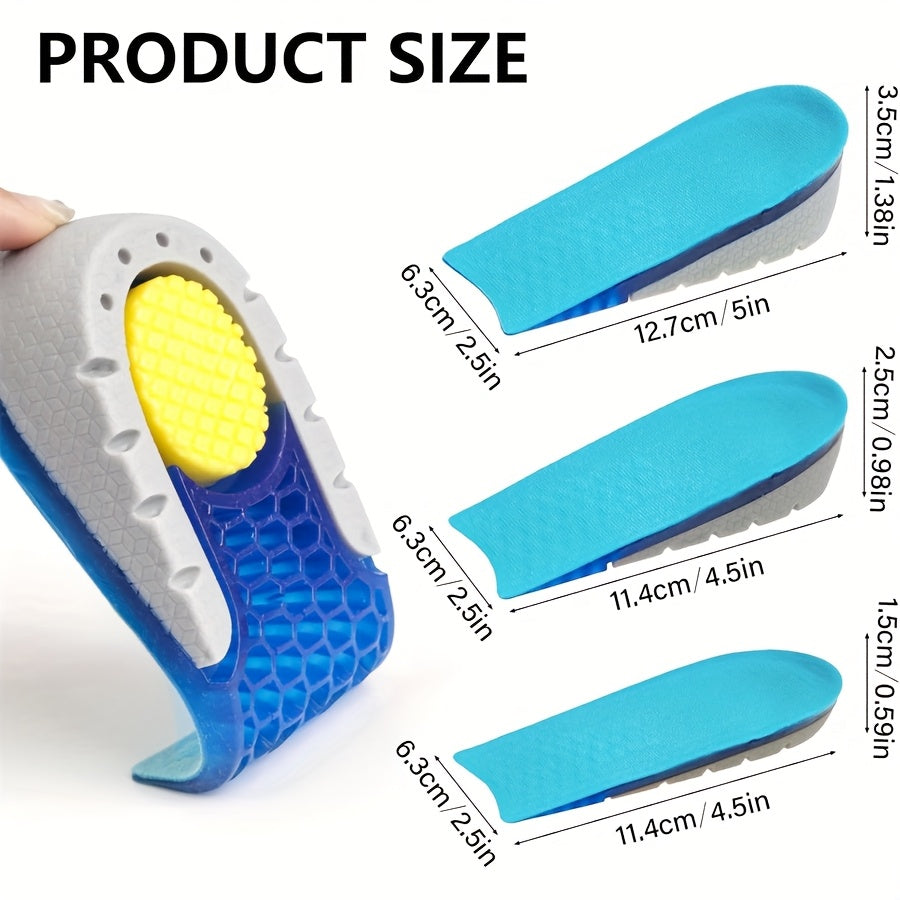 Unisex Heel Cushions Soft Gel Arch Support Shock Absorbing Blue White