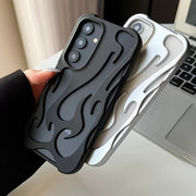 Flame-Shaped Design Phone Case for S24 Ultra with Hollowed-Out Heat Dissipation and Breathability