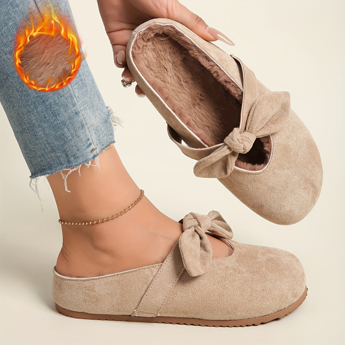 Women's Slip-On Loafers Faux Fur Lined Comfort Shoes for Casual and Formal Wear