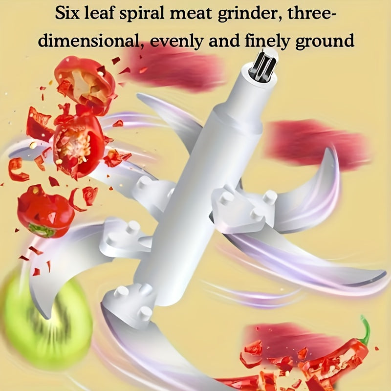 5L Stainless Steel Food Processor with 6 Knife System Fast Meat Grinder Vegetable Chopper 5 Speeds