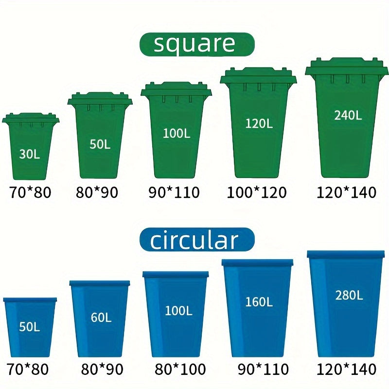 Paquete de 50 bolsas de basura de polietileno de alta resistencia para residuos de jardín 49-280L