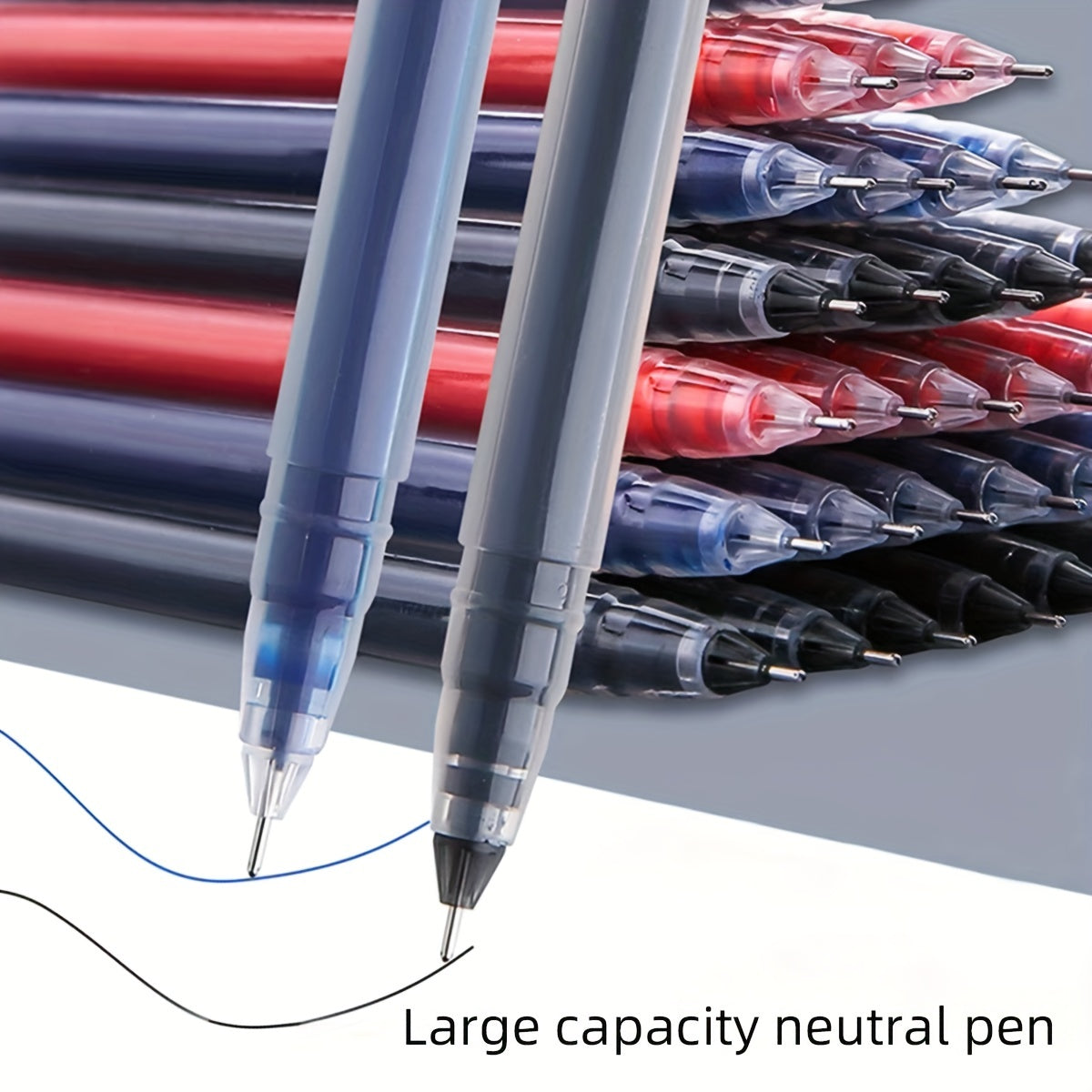 Large Capacity Gel Pens 0.5mm Needle Tip Pack of 6 or 10 for Students and Office