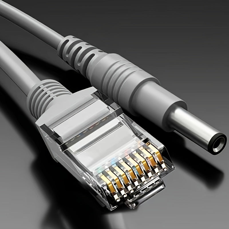 Cable Ethernet CCTV de cobre puro con conector RJ45 y alimentación DC, 10M 20M gris