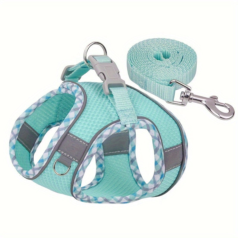 Breathable Pet Harness with Leash No Pull Puppy Walking Set Polyester Adjustable