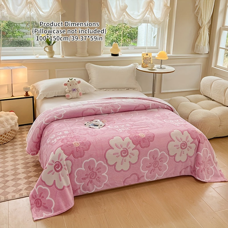 Soft Coral Fleece Throw Blanket Geometric Rainbow Design for Bed Sofa Travel