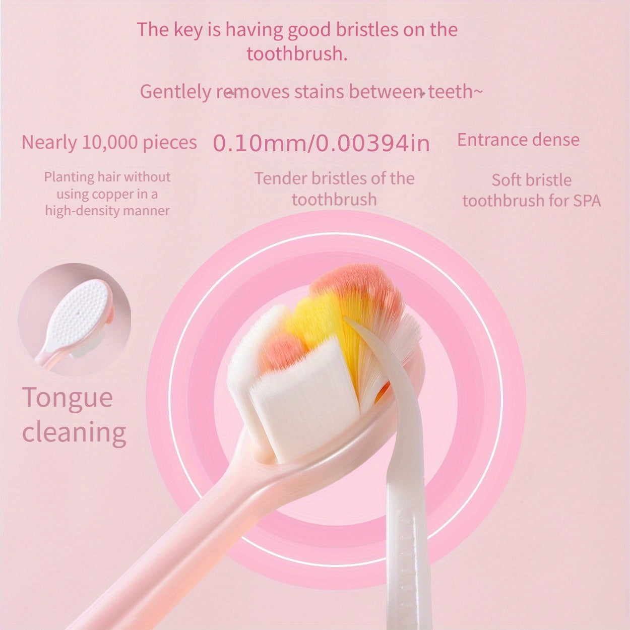 Adult Women Soft Bristle Toothbrush Wide Head Non-Slip Handle