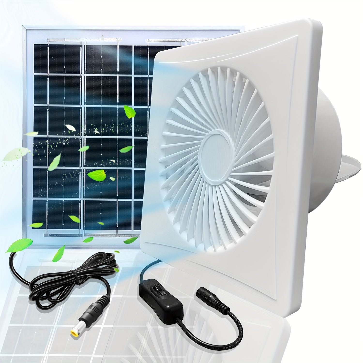 4-Inch Solar Exhaust Fan with 6W Solar Panel and Mounting Bracket