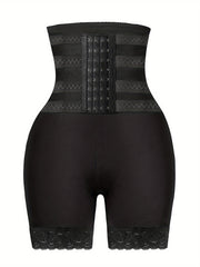 Women's Shaping Shorts Tummy Control Knit Fabric Solid Color Medium Support