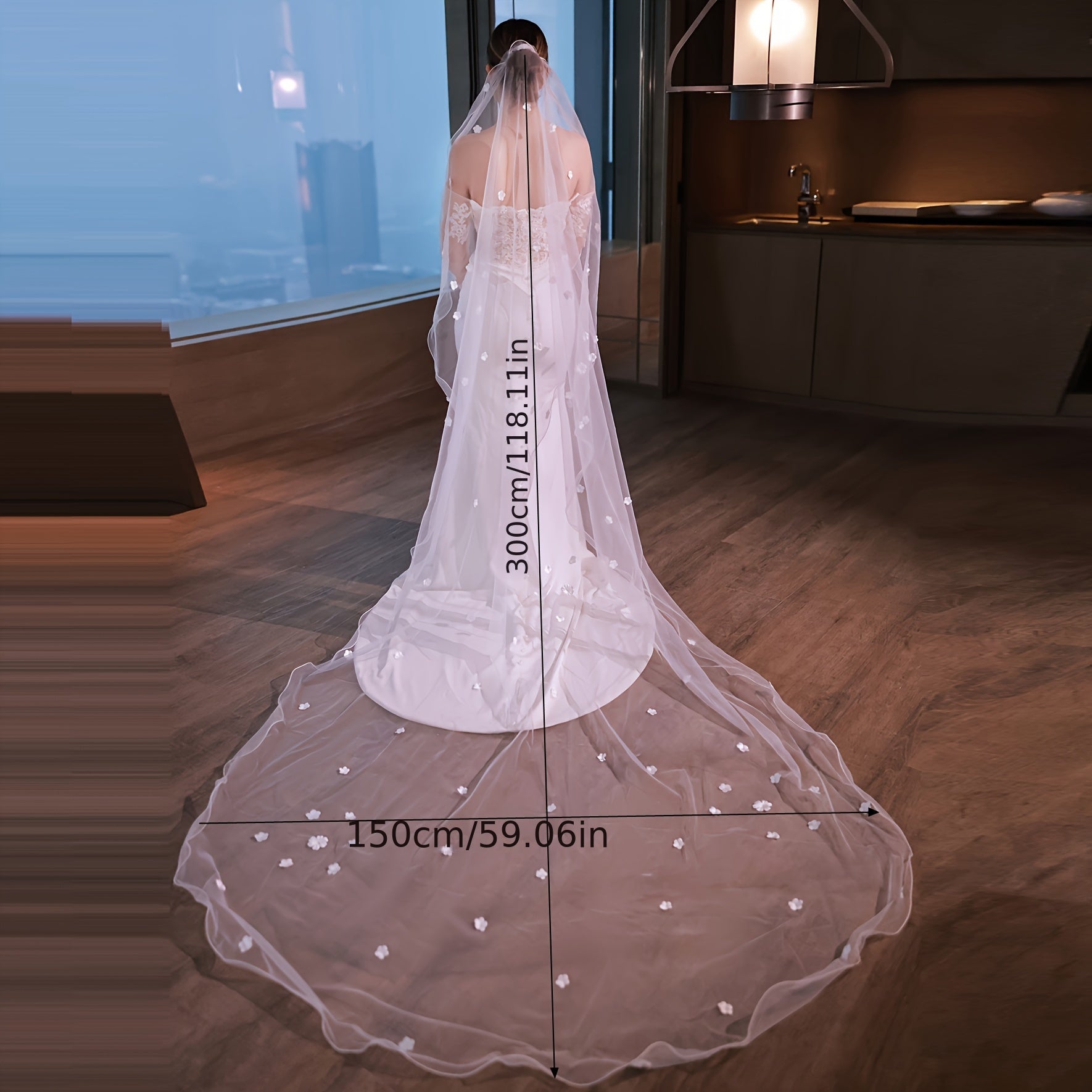 Elegant Bridal Veil with Romantic Princess Theme Polyester Fiber for Weddings and Events