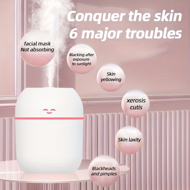 USB Facial Steamer Humidifier for Dry Oily Skin Ultrasonic Mist Desk Car