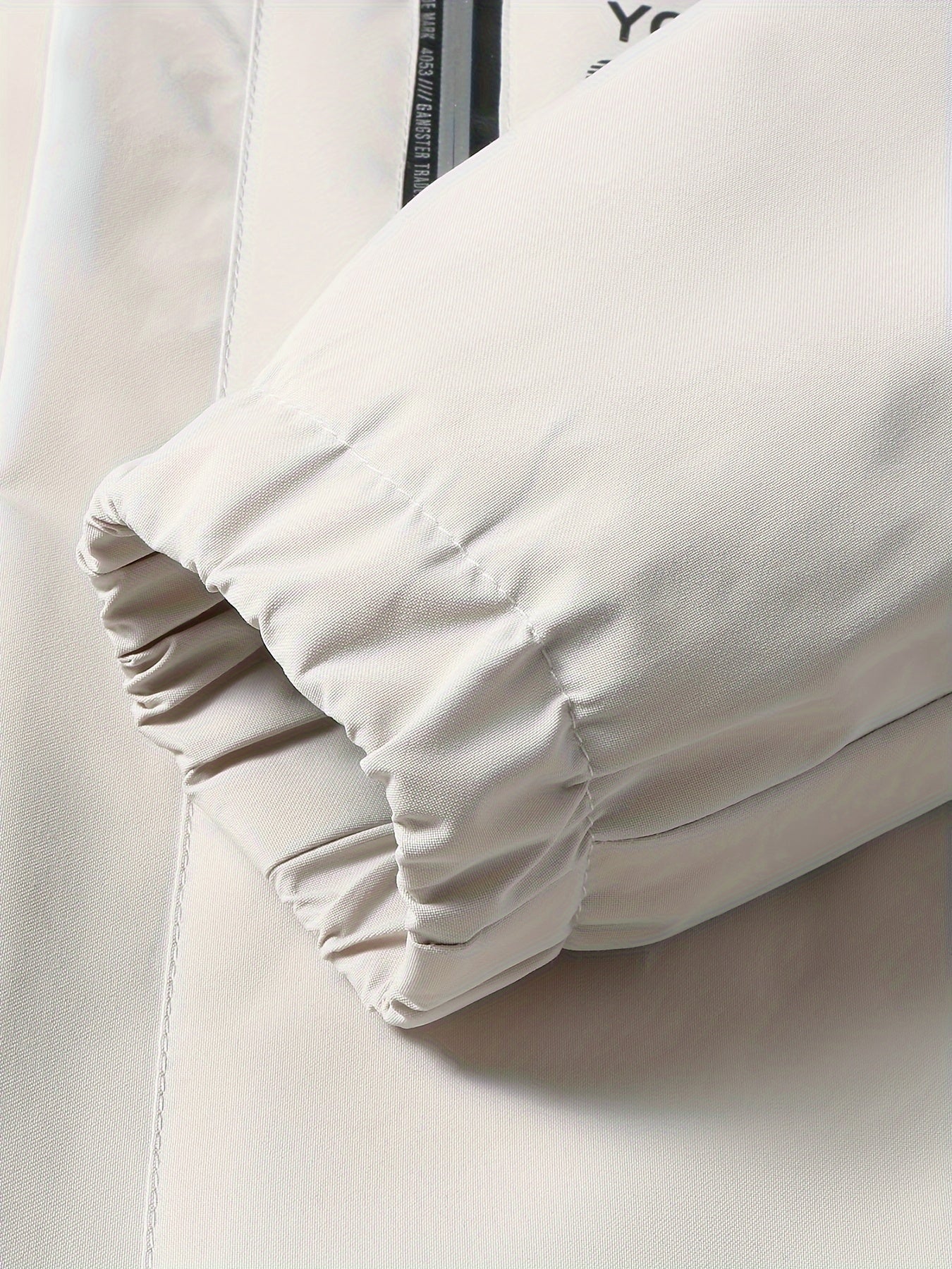 Men's Lightweight Polyester Windbreaker Hoodie with Zipper Pockets and Elastic Cuffs