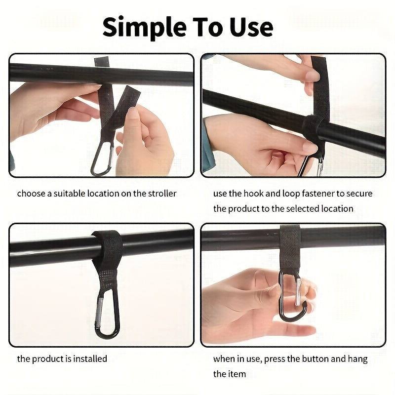 Adjustable Stroller Hooks 2 Pack for Shopping Bags Bicycles Motorcycles