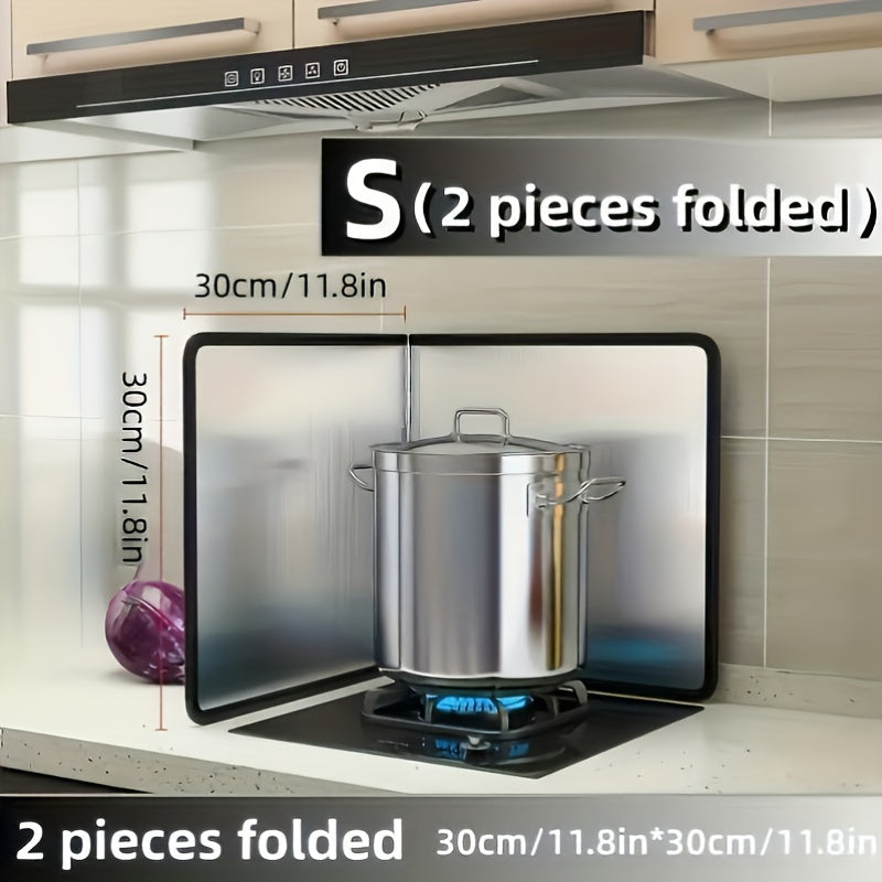 Stainless Steel Kitchen Splash Guards Set Heat Resistant Non-Stick Stove Protectors