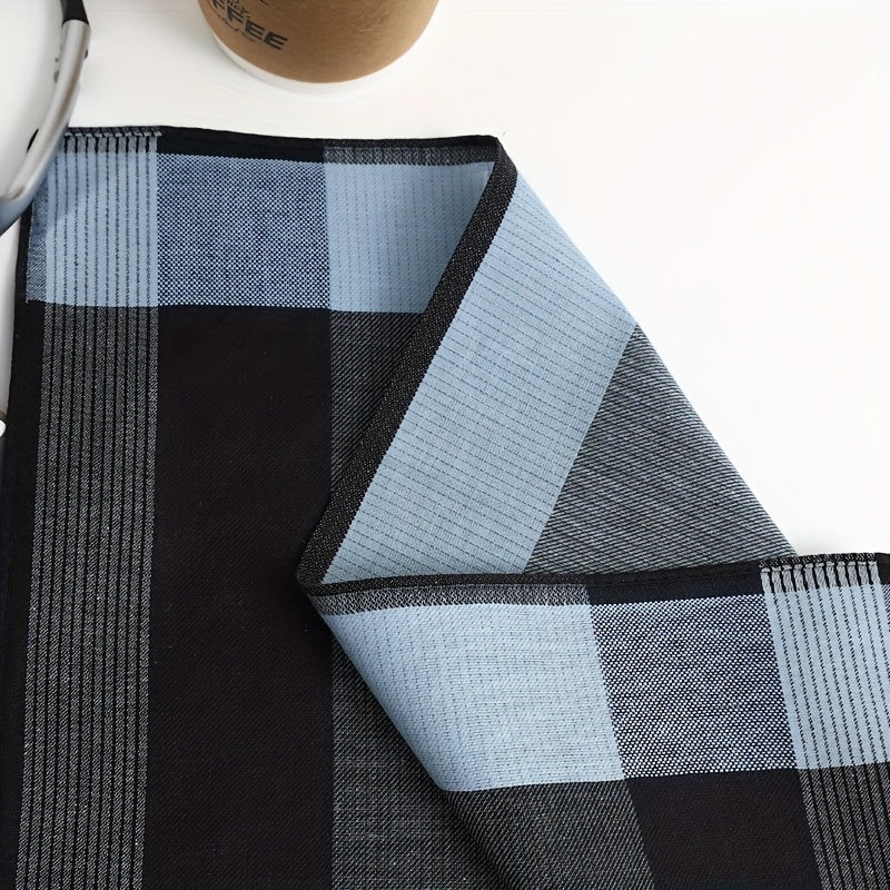 Men's Cotton Handkerchiefs Pack of 3 Lightweight Yarn-Dyed Plaid Quick-Dry Absorbent
