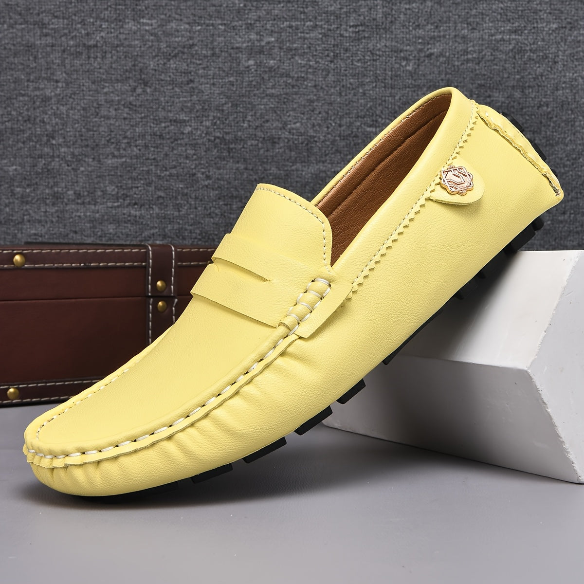 Women's Slip-On Loafers Breathable PU Upper Soft Rubber Sole Casual Driving Shoes in Multiple Colors