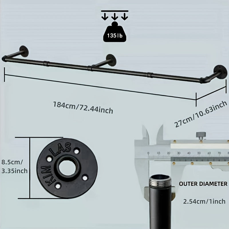 Industrial Metal Hanging Plant Rod for Indoor Outdoor Use with Multiple Components