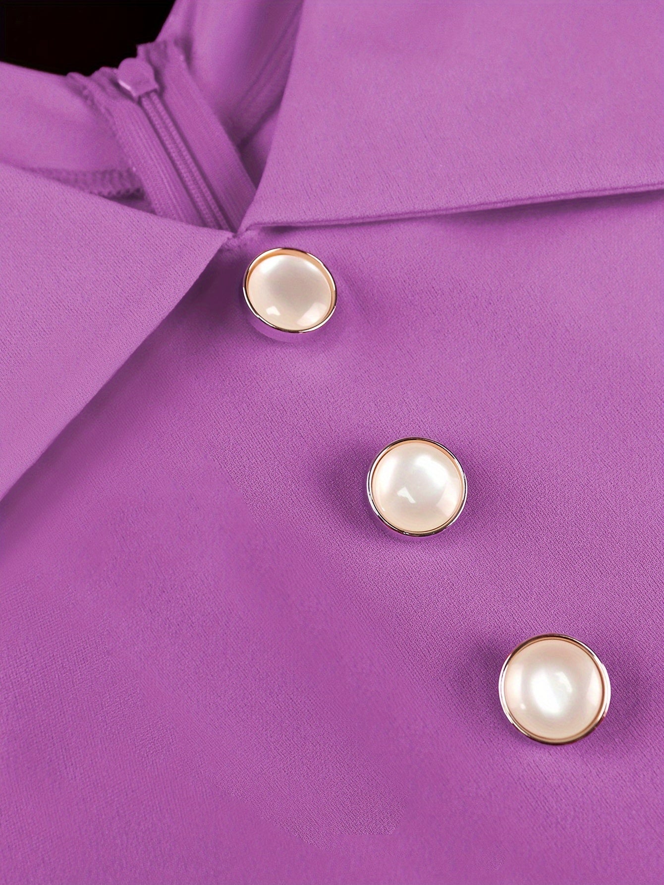 Women's Sleeveless Long Dress with Purple Lapel and Pleats for Parties