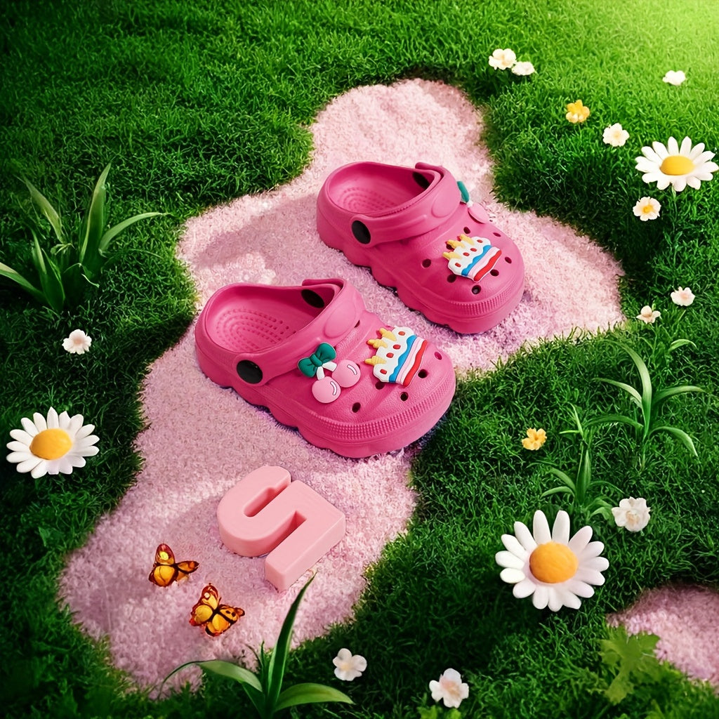 Girls Cartoon Clogs Breathable Quick-Drying Anti-Slip Indoor Outdoor Casual Shoes