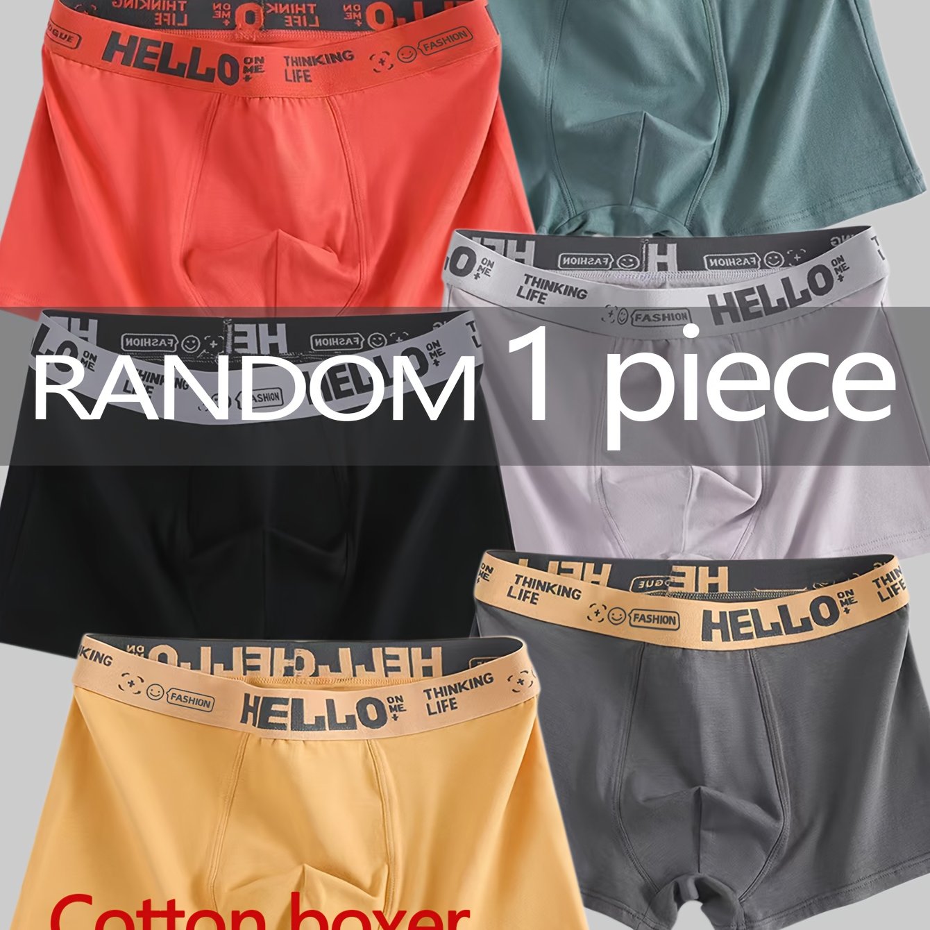 Erkaklar uchun moda ichki kiyim to'plamlari 1, 3, 5 yoki 10 dona, nafas oladigan paxtadan tayyorlangan, tez quriydigan elastik bel bog'ichiga ega.