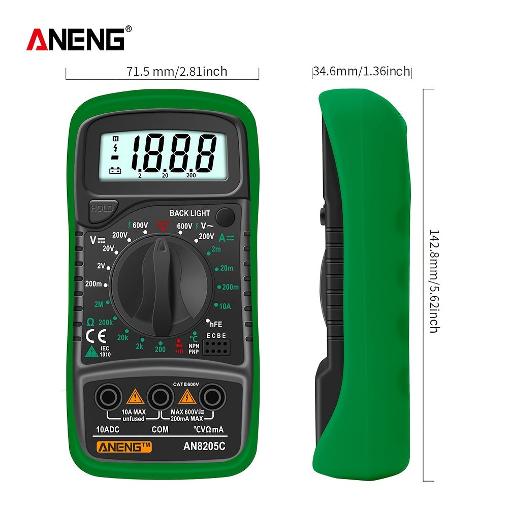 Digital Multimeter Auto Range Backlight AC/DC Volt Amp Ohm Tester Portable with Thermocouple