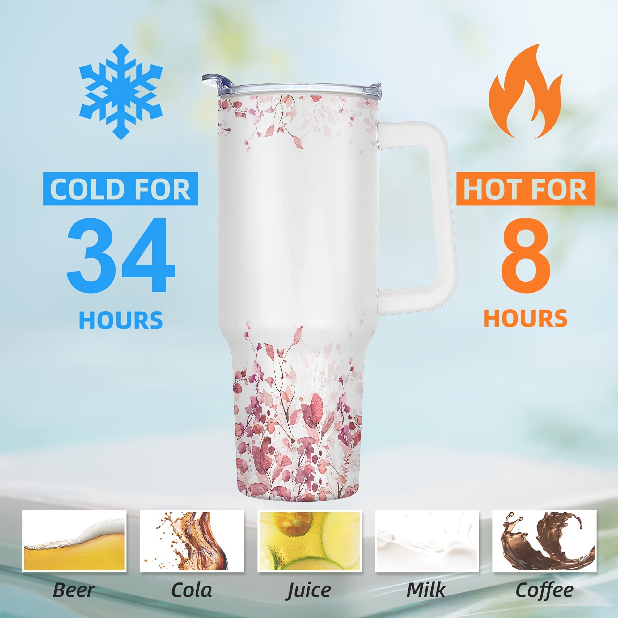 40oz ikki qavatli metall sayohat chashka, yopqich bilan, issiq va sovuq ichimliklar uchun