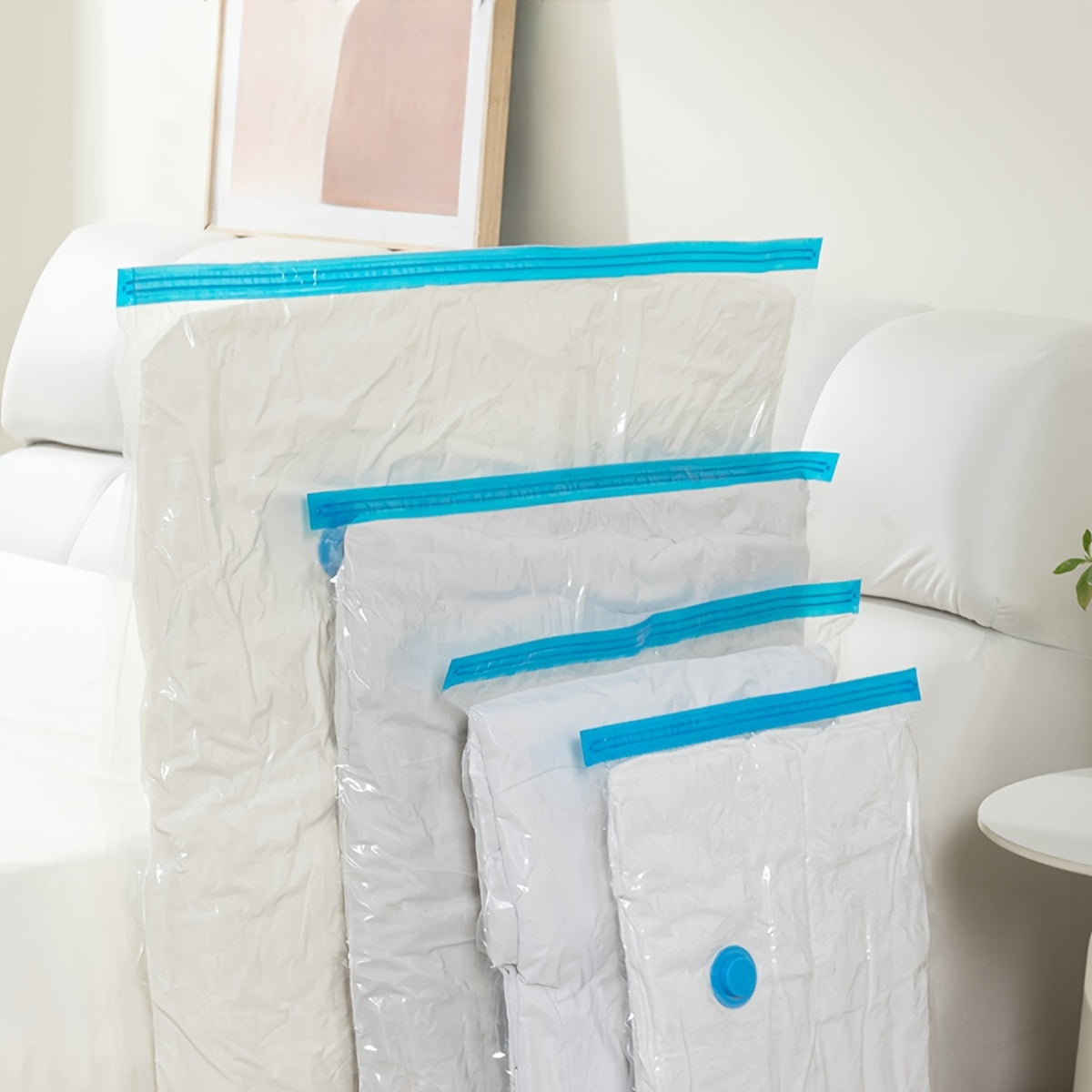 Paquete de 4 bolsas de sellado al vacío 40,64x60,96cm cierre con cremallera plástico para ropa y ropa de cama