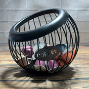 Slanted Iron Coffee Capsule Basket for Organizing and Decor in Living Room