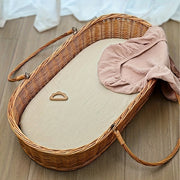 Muslin Bassinet Sheet for Youngsters Fits Rectangle Round Oval and Timer Mattresses Pink Blue Green Ivory 83.82cm x 43.18cm