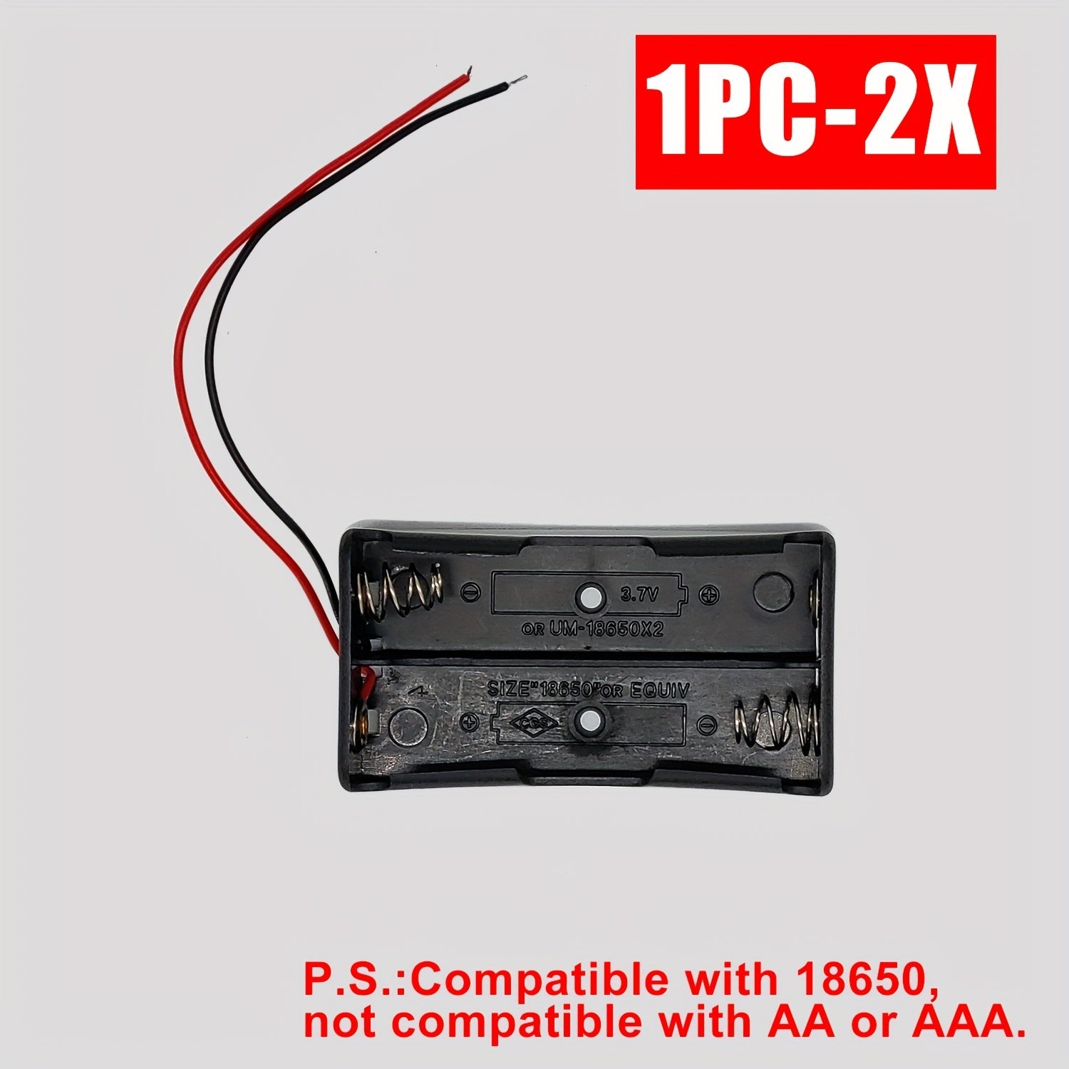 Lithium Battery Storage Box for 18650 Cells Battery Holder with Leads