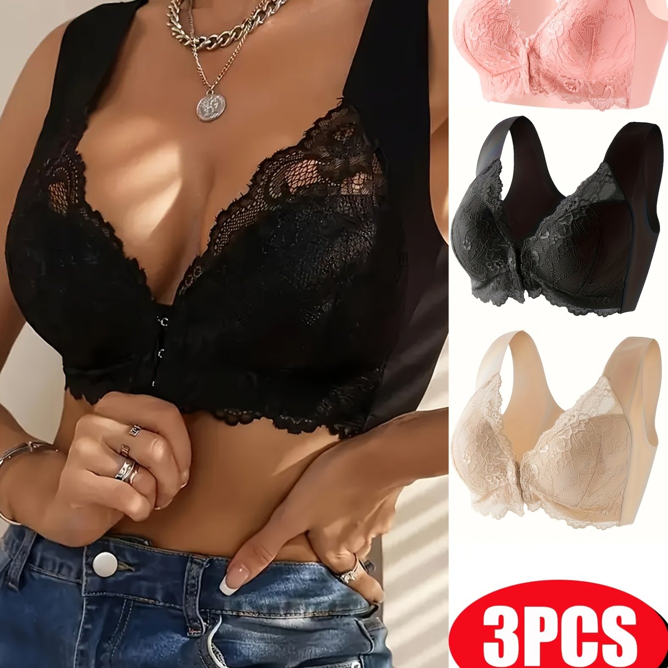 Women's Lace Wireless Bralettes Comfort Plus Size Lounge Sleep Bra