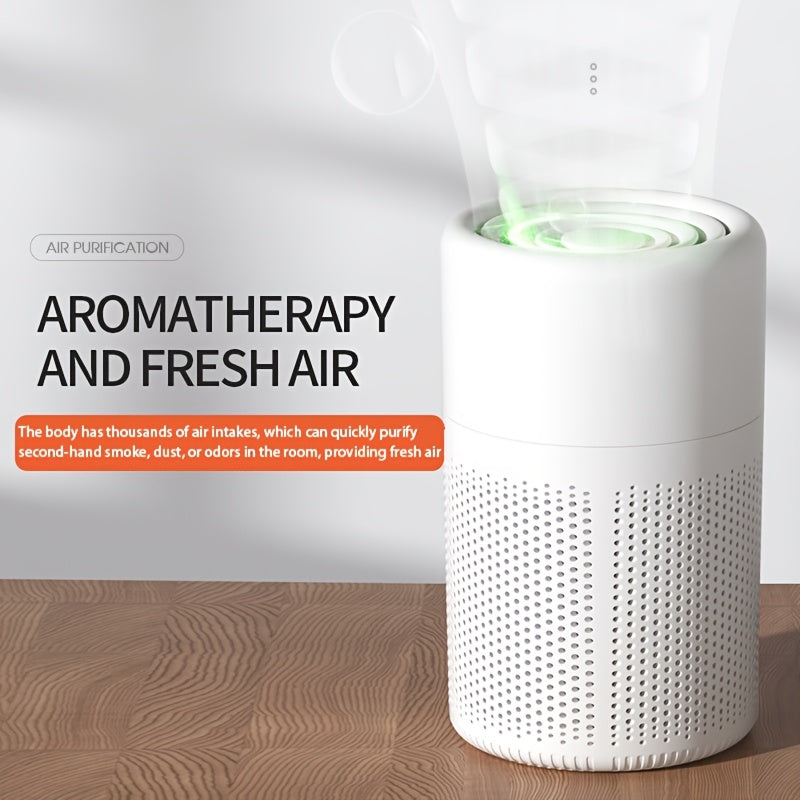 Portable HEPA Air Purifier with Scented Sponge, USB Powered, Touch Control, Eliminates Odors Dust Pollen Pet Dander