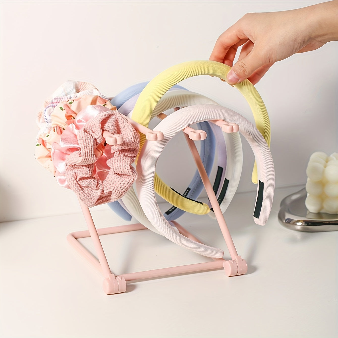 Organizador plegable de accesorios para el cabello, estante de varias capas para aros y pinzas