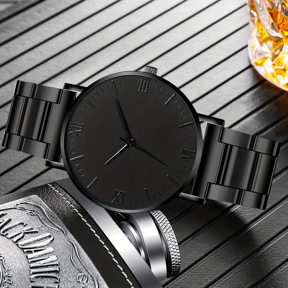 Men's Quartz Watch Zinc Alloy Round Dial Non-Waterproof Stylish Gift