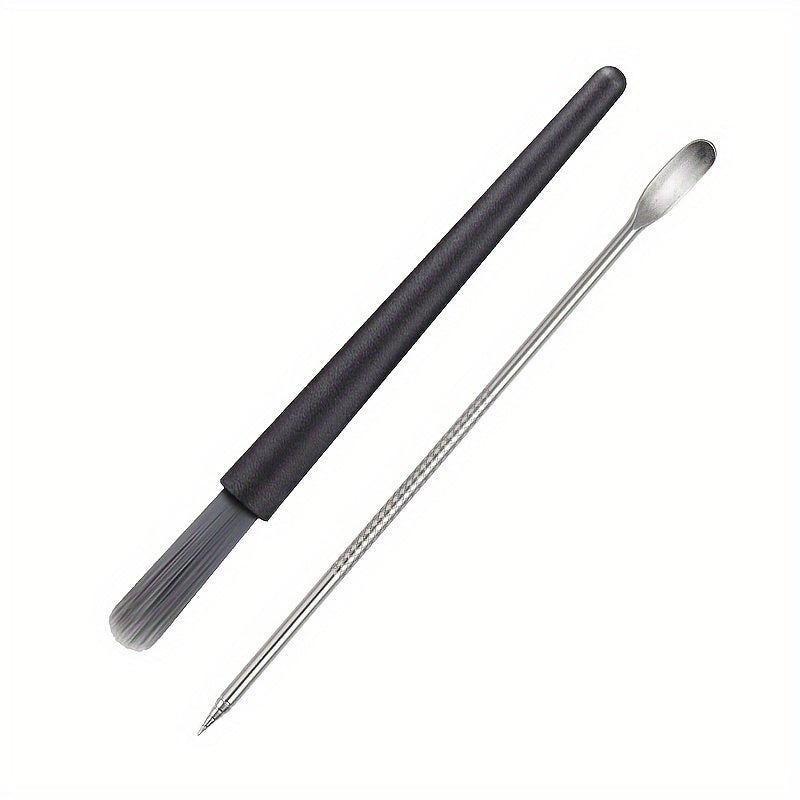 Stainless Steel Coffee Grinder Brush Set with Latte Art Pen and Cleaning Tools