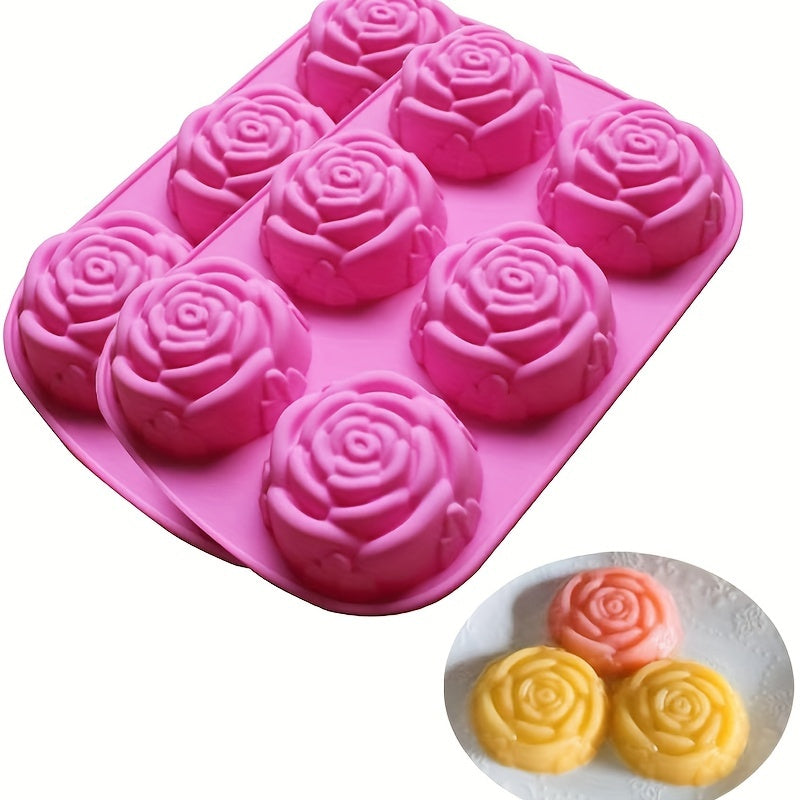 Large Silicone Rose Cake Mold and Soap Mold Set for Baking and Crafts