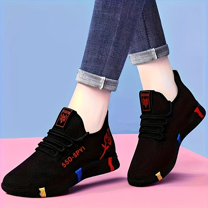 ayollar uchun nafas oluvchi slip-on sport poyabzali yumshoq mato past-cho‘ntak kundalik poyabzal