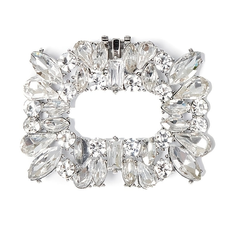 Ayollar uchun rhinestone kristal poyafzal kliplari 1/2 dona mis alloy bezakli burmalar