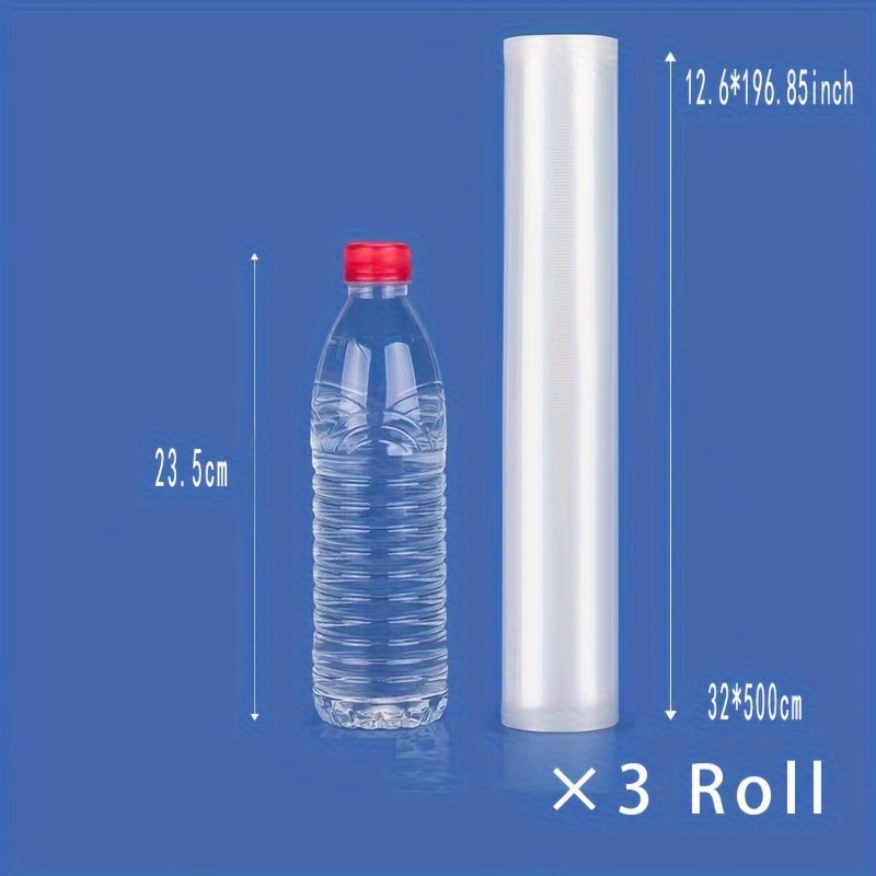 3-Reel Food-Grade Vacuum Sealed Storage Bags Reusable Moisture Dust Resistant