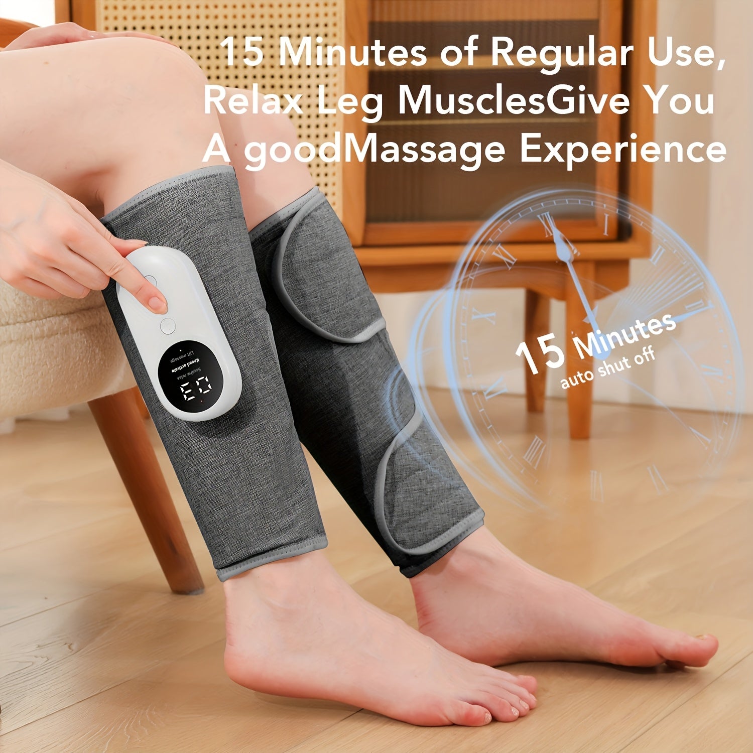 Calf and Foot Massager with Kneading Pressure Wave Hot Compress Rechargeable Lithium Battery Whole Body Use