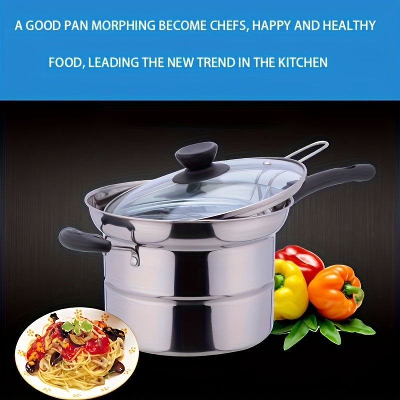 Stainless steel soup pot with lid strainer versatile kitchenware 70cm