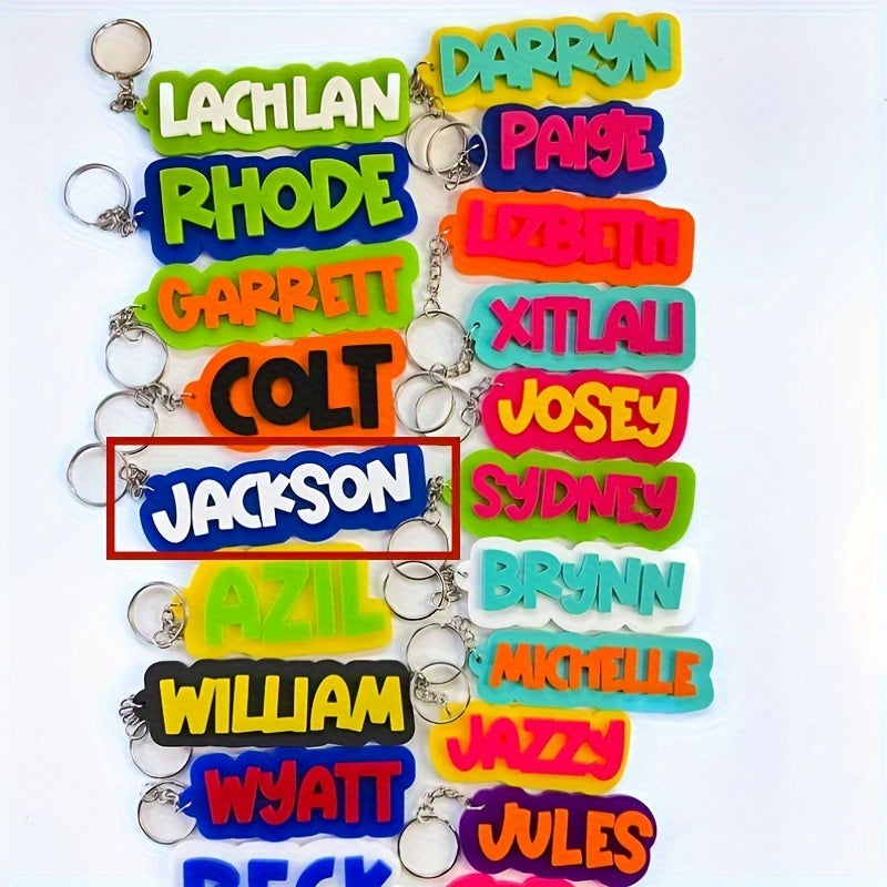 Personalized Alphabet Acrylic Keychain for Kids Backpack Gift
