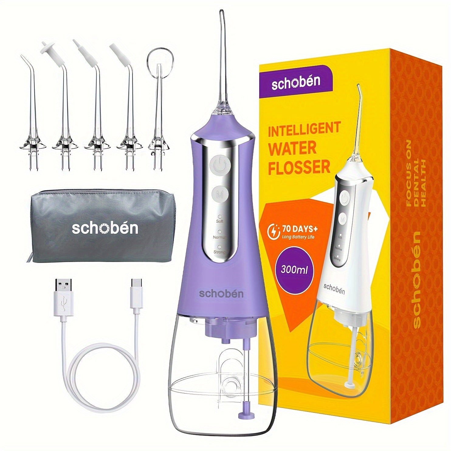 Cordless Dental Water Flosser Portable Rechargeable Oral Irrigator